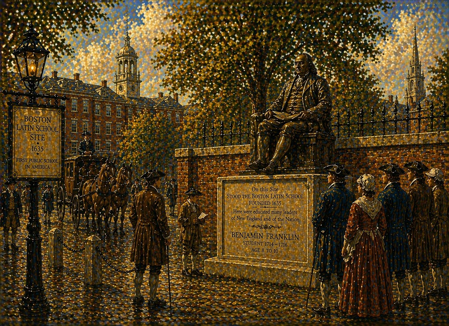 Freedom Trail Boston - Boston Latin School Site/Benjamin Franklin Statue